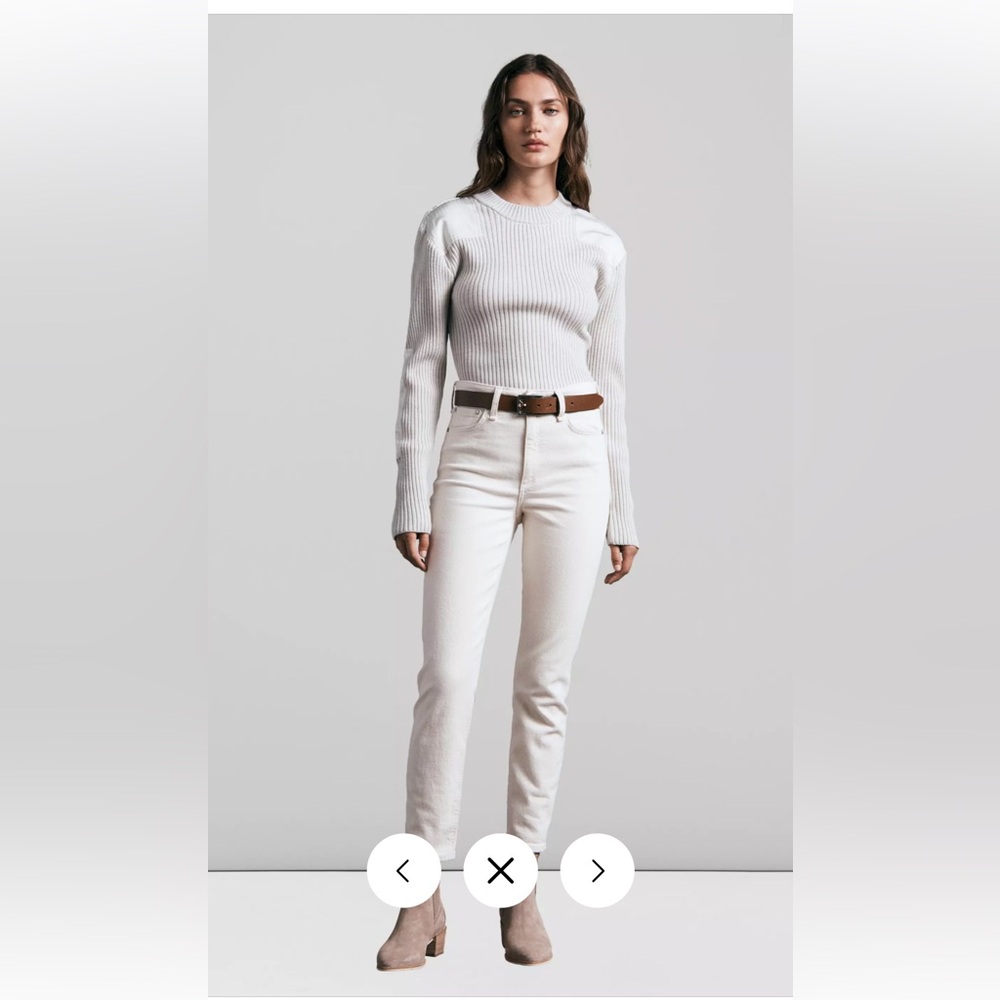 NWOT Rag & Bone Nina High Rise Cigarette - Ecru